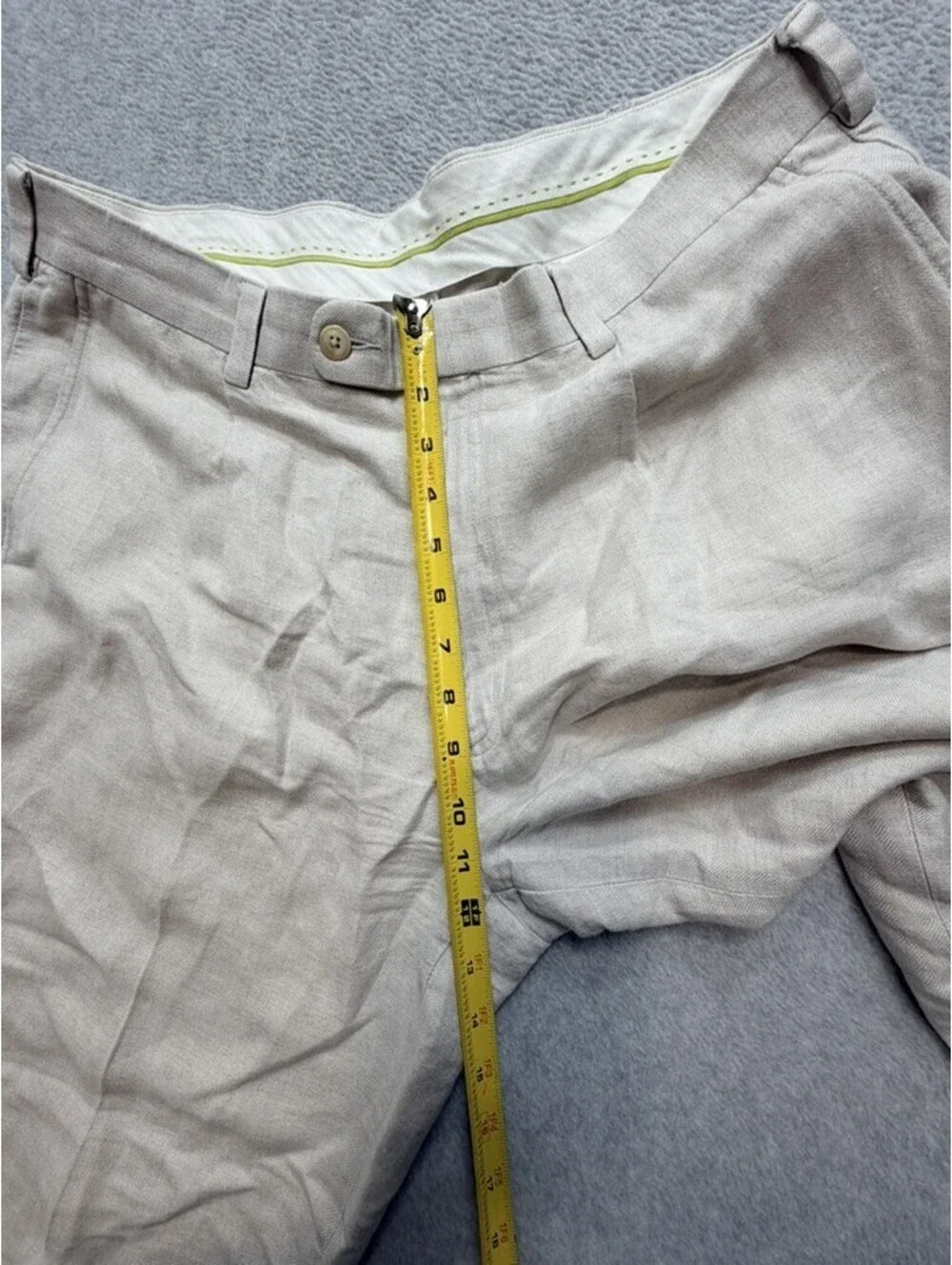 Cubavera Mens Pleated Pants 36x30 Beige Linen Blend Lightweight Summer